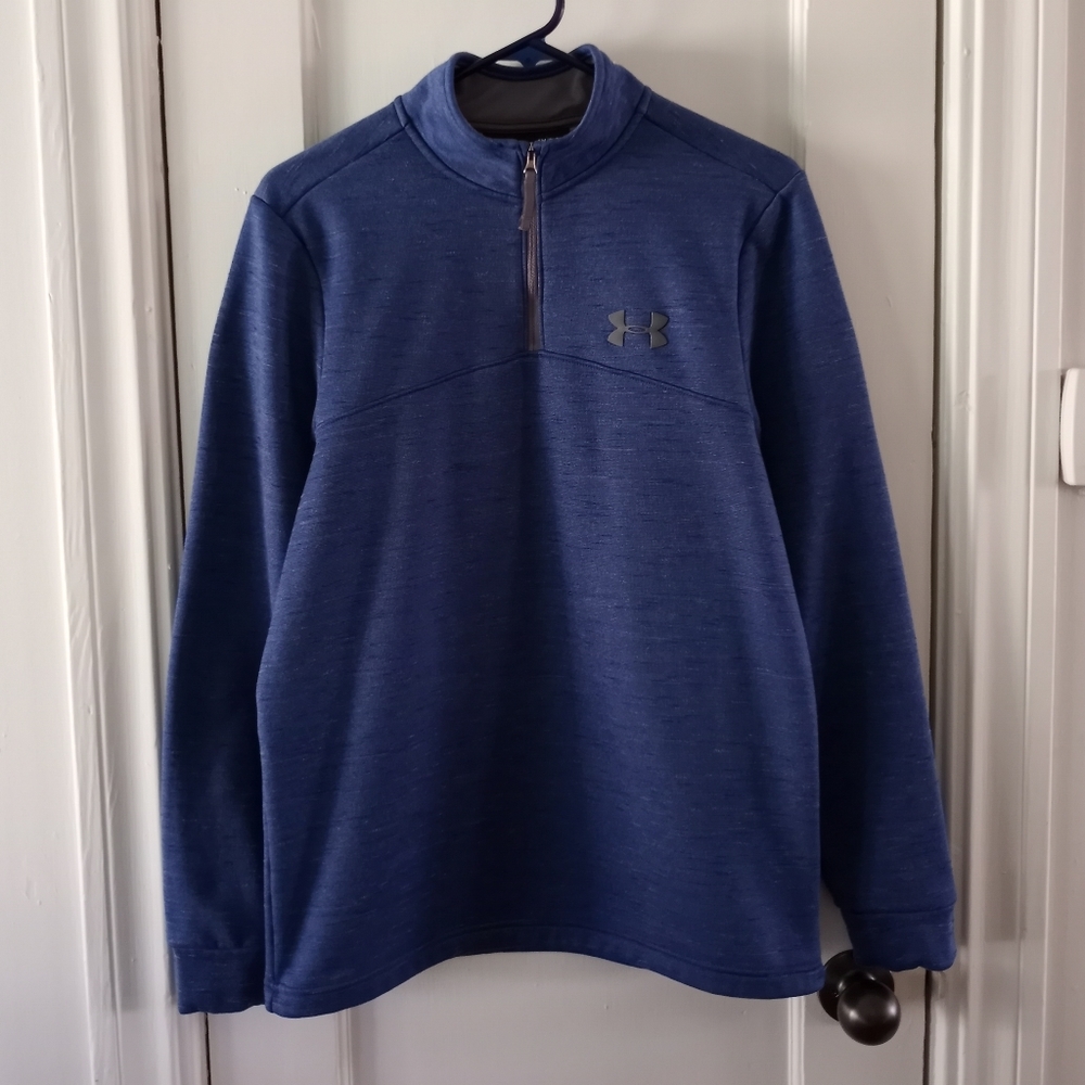 Under Armour Blue ColdGear Storm 1/4 Zip Pullover Fleece Sweater Men's Small